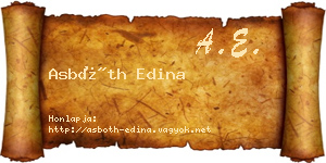 Asbóth Edina névjegykártya